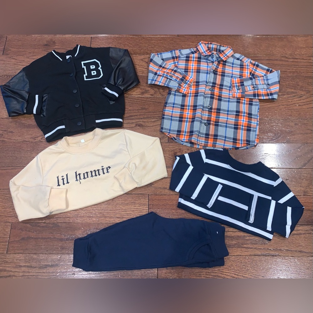 Boys 18–24M 4pc Outfit Bundle Shein‎ Lil Homie Children’s Place Garanimals